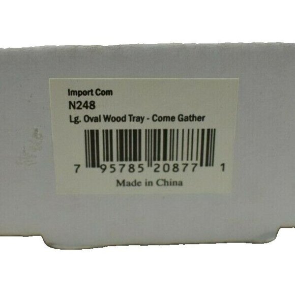 Thirstystone Come Gather at Our Table Large 15 inch Round Wood Serving Tray New - Picture 5 of 5